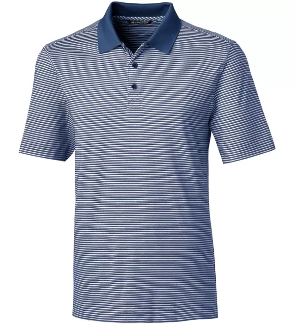 Cutter u0026 Buck Cutter & Buck Forge Tonal Stripe Short Sleeve Polo Shirt- Polos & Knits