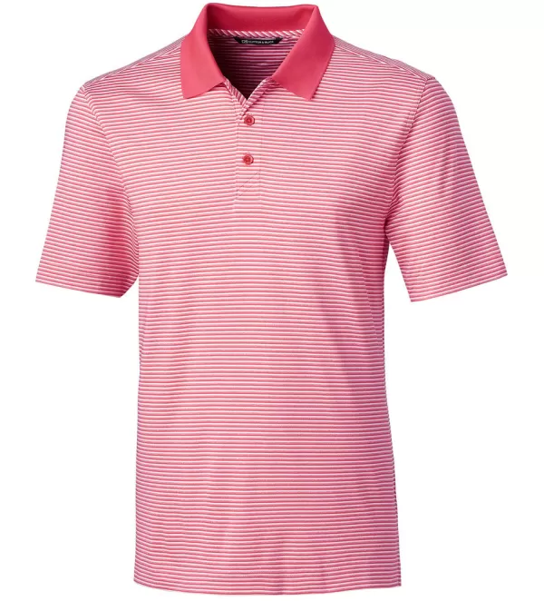 Cutter u0026 Buck Cutter & Buck Forge Tonal Stripe Short Sleeve Polo Shirt- Polos & Knits