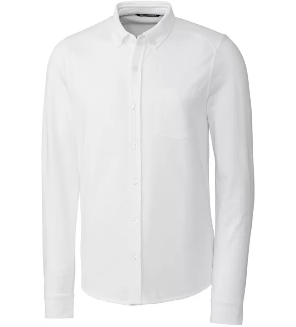 Cutter u0026 Buck Cutter & Buck Reach Long Sleeve Oxford Sport Shirt- Long Sleeve Sport Shirts