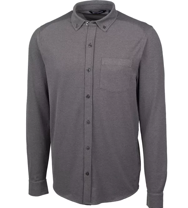 Cutter u0026 Buck Cutter & Buck Reach Long Sleeve Oxford Sport Shirt- Long Sleeve Sport Shirts