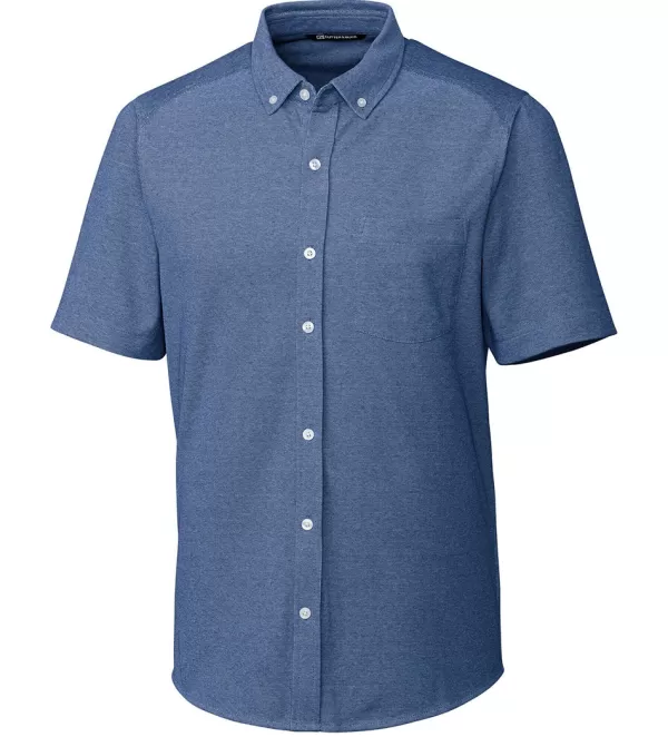 Cutter u0026 Buck Cutter & Buck Reach Short Sleeve Oxford Sport Shirt- Short Sleeve Sport Shirts