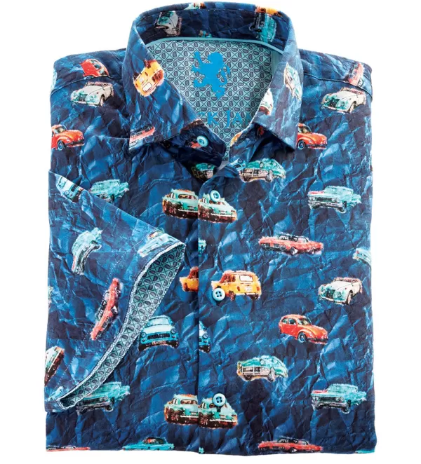 Patrick James Classic Cars Short Sleeve Sport Shirt- Short Sleeve Sport Shirts