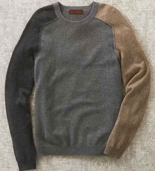 Patrick James Colorblock Cashmere Sweater- Pullovers & Layers