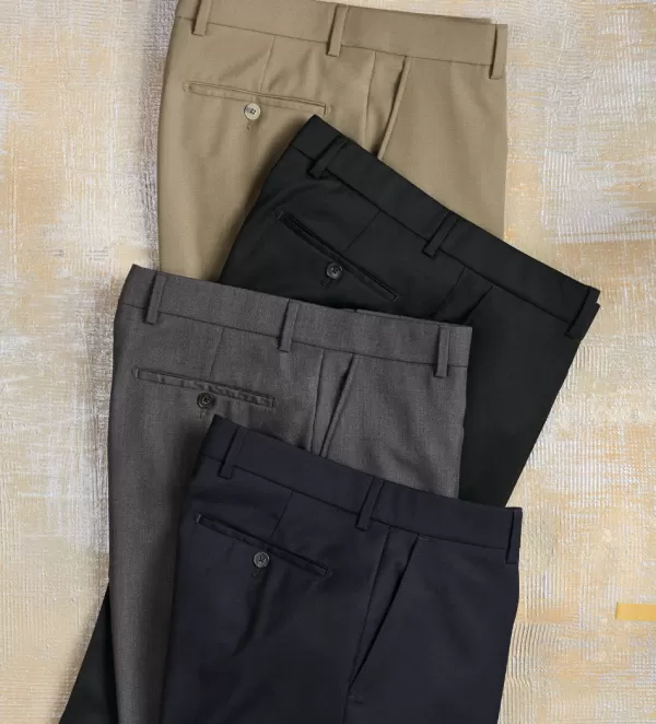 patrick_james_gabardine_flatfront_slacks_2.webp Patrick James Gabardine Flat-Front Slacks- Dress Pants