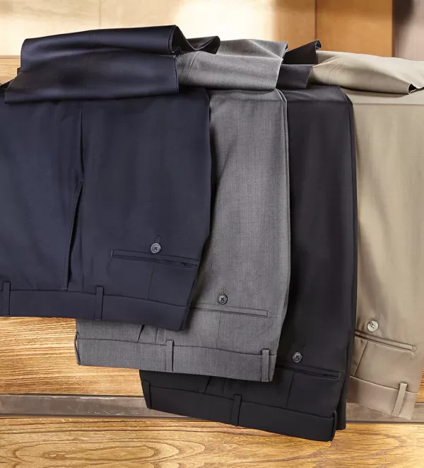 patrick_james_gabardine_flatfront_slacks_5.webp Patrick James Gabardine Flat-Front Slacks- Dress Pants