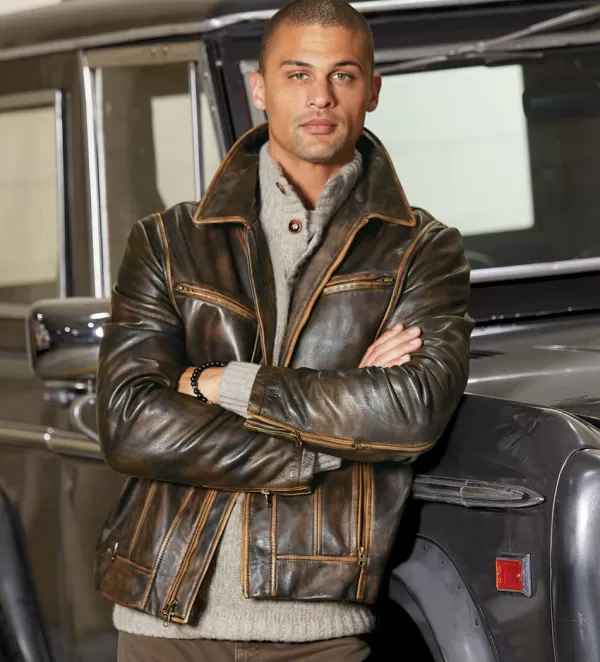 Patrick James Vintage Dean Leather Jacket- Leather & Suede