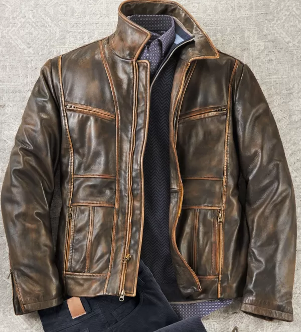 Patrick James Vintage Dean Leather Jacket- Leather & Suede