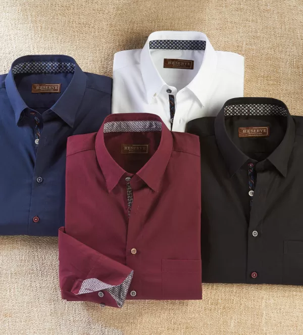 Reserve Solid Color Long Sleeve Sport Shirt- Long Sleeve Sport Shirts