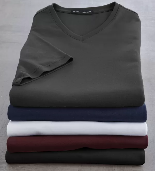 Robert Barakett Georgia V-Neck Short Sleeve Tee Shirt- Tees