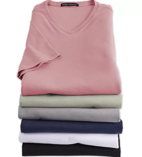 Robert Barakett Georgia V-Neck Short Sleeve Tee Shirt- Tees