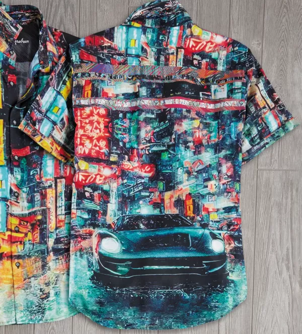 Robert Graham Boreal City Lights Short Sleeve Shirt- Short Sleeve Sport Shirts