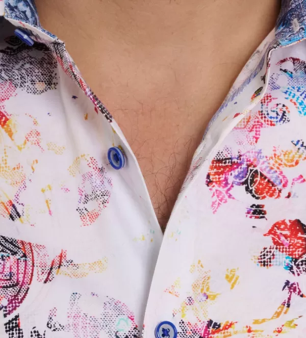 Robert Graham Short Sleeve Splash Of Color Shirt- Short Sleeve Sport Shirts