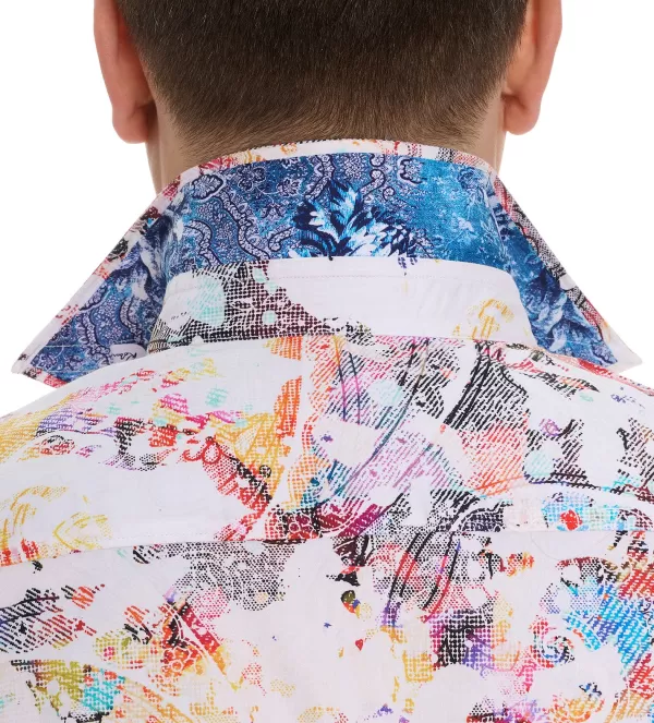 Robert Graham Short Sleeve Splash Of Color Shirt- Short Sleeve Sport Shirts