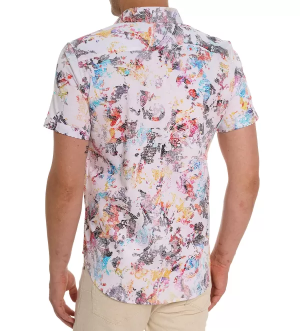 Robert Graham Short Sleeve Splash Of Color Shirt- Short Sleeve Sport Shirts