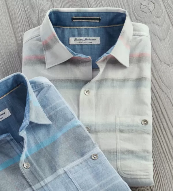 Tommy Bahama Long Sleeve Cord Ombre Shirt- Long Sleeve Sport Shirts