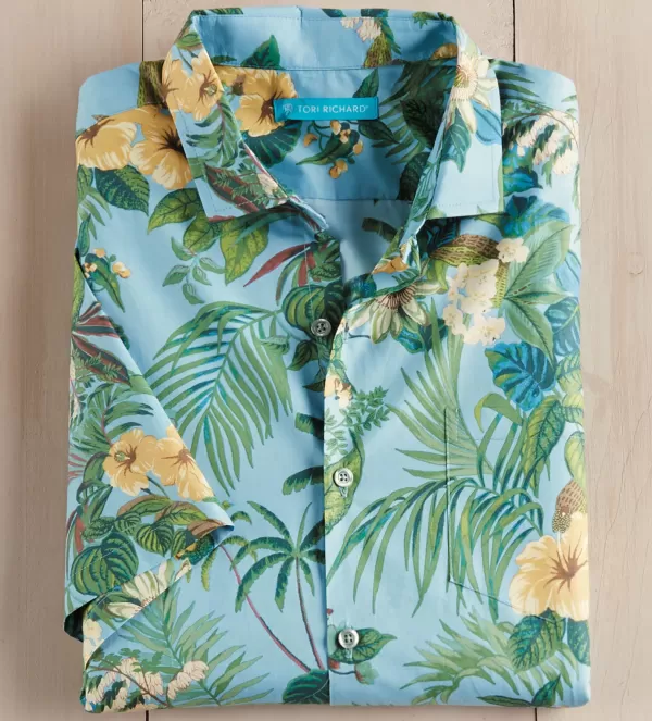 Tori Richard Passion Flower Short Sleeve Camp Shirt- Short Sleeve Sport Shirts