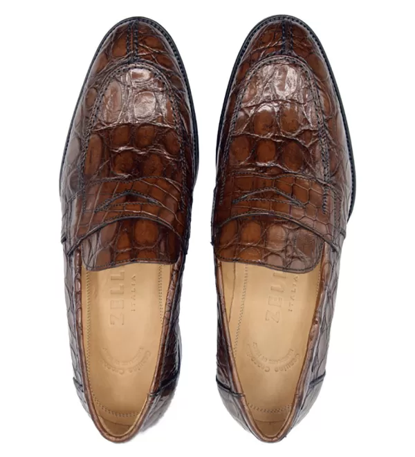 zelli_roma_genuine_crocodile_slipon_loafer_5.webp Zelli Roma Genuine Crocodile Slip-On Loafer- Dress Shoes